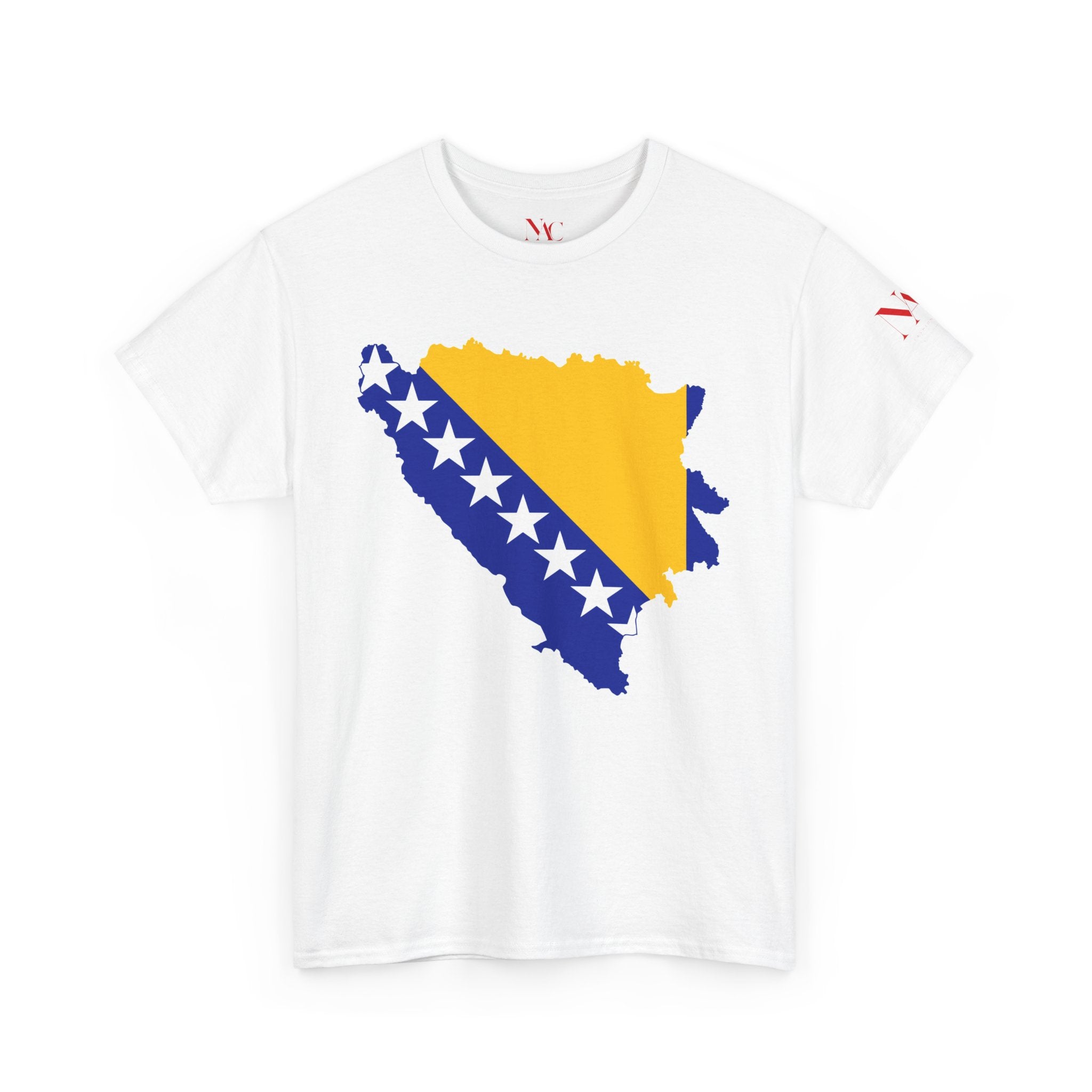 T-Shirt mit Bosnien-und-Herzegowina-Flaggenkarte | Bosna-i-Hercegovina-Shirt