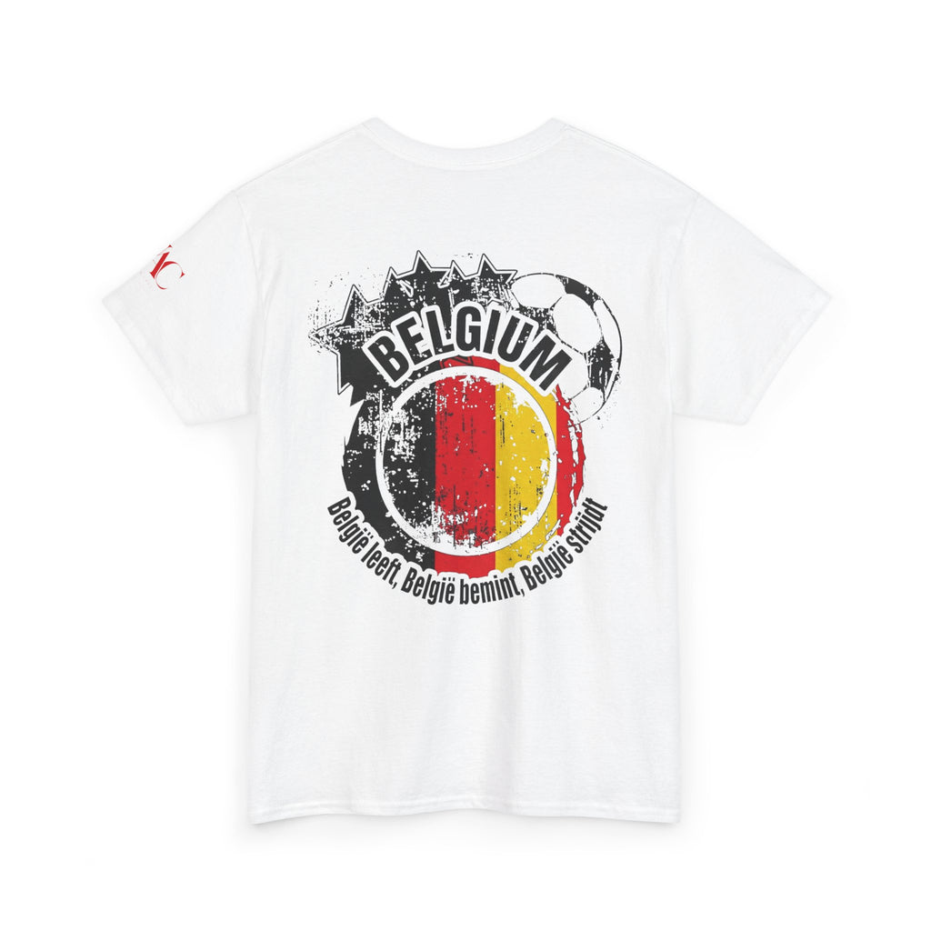 Belgium Flag Brushstroke Tee | Retro Belgium Soccer Crest T-Shirt