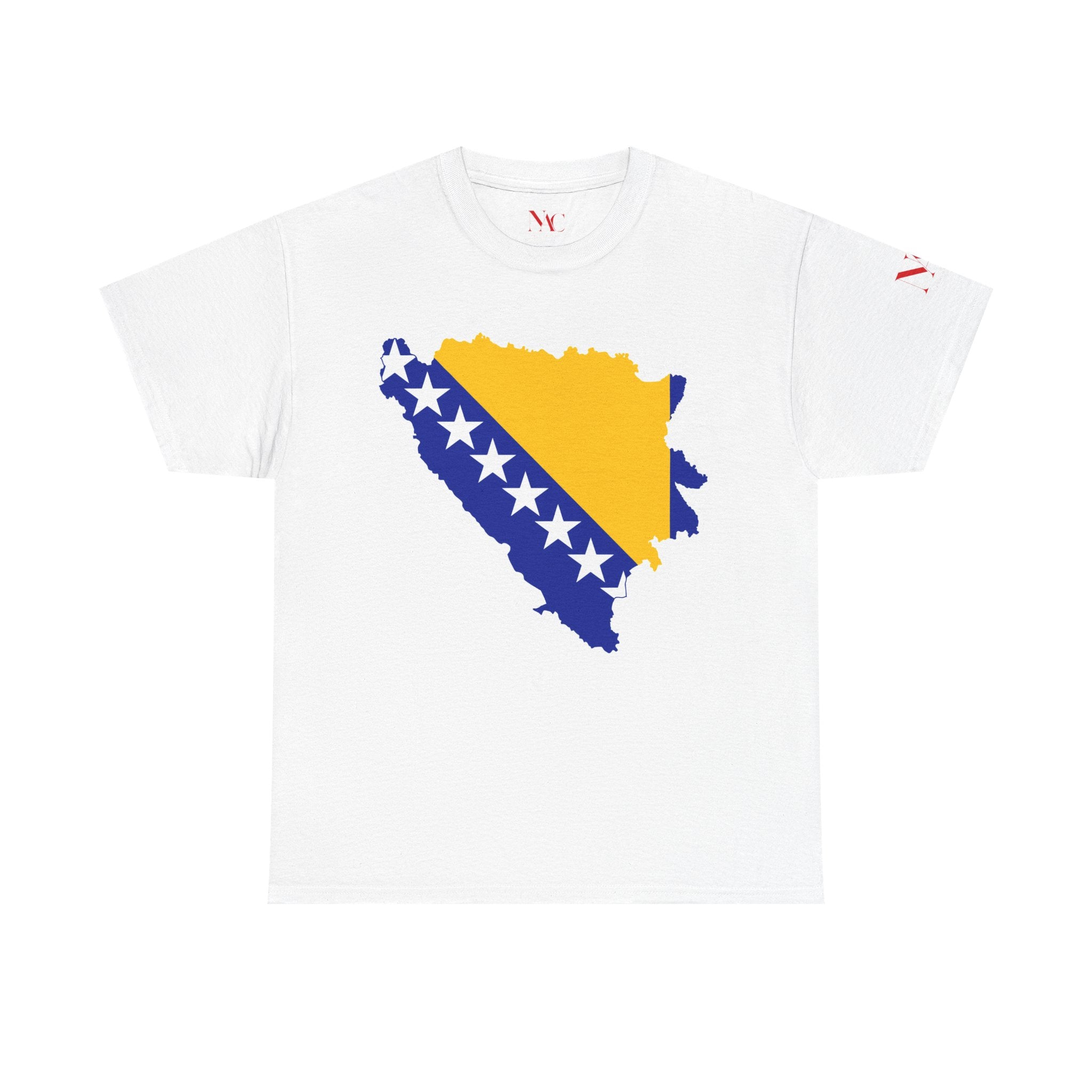 T-Shirt mit Bosnien-und-Herzegowina-Flaggenkarte | Bosna-i-Hercegovina-Shirt