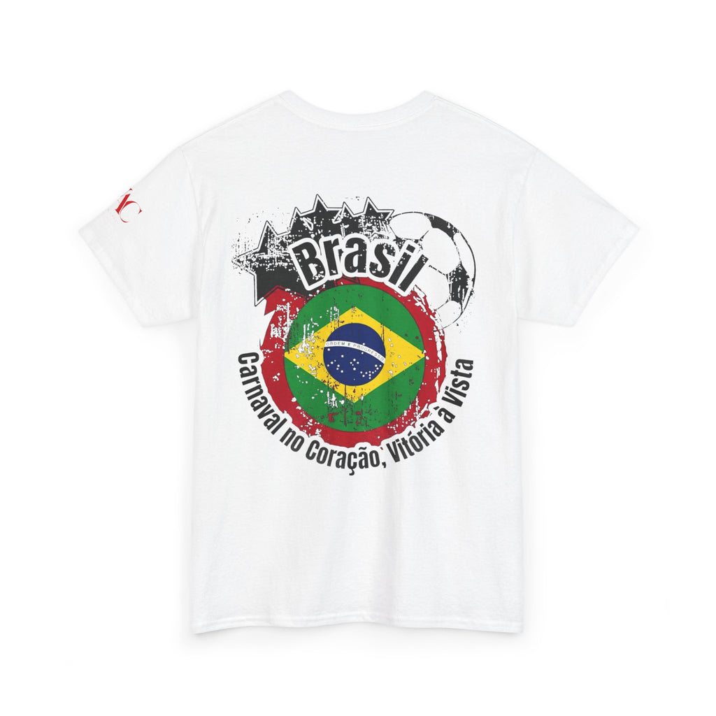 T-Shirt mit Brasilien-Flagge im Pinselstrich-Design | Grafik zu Karneval und Fußball in Brasilien