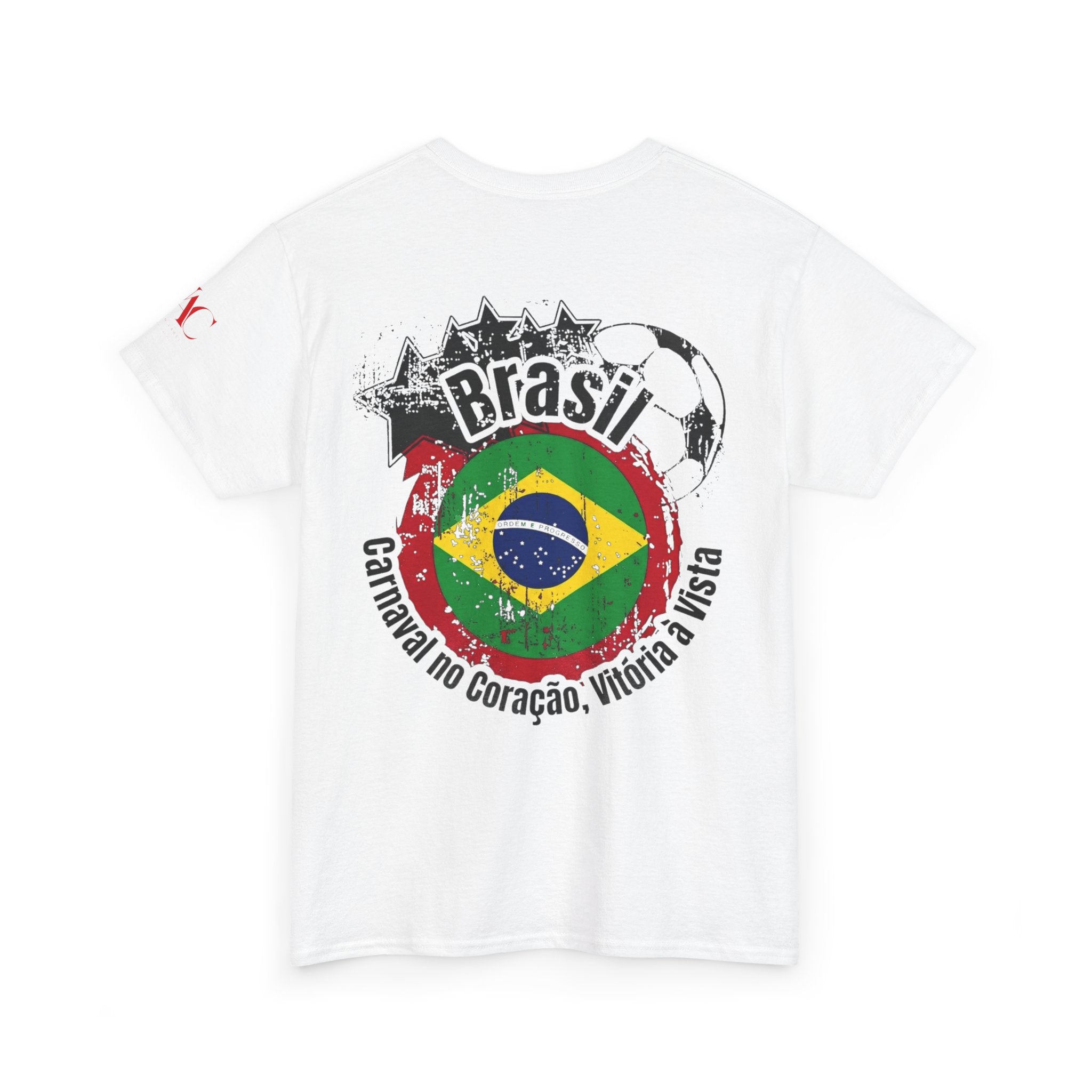 T-Shirt mit Brasilien-Flagge im Pinselstrich-Design | Grafik zu Karneval und Fußball in Brasilien