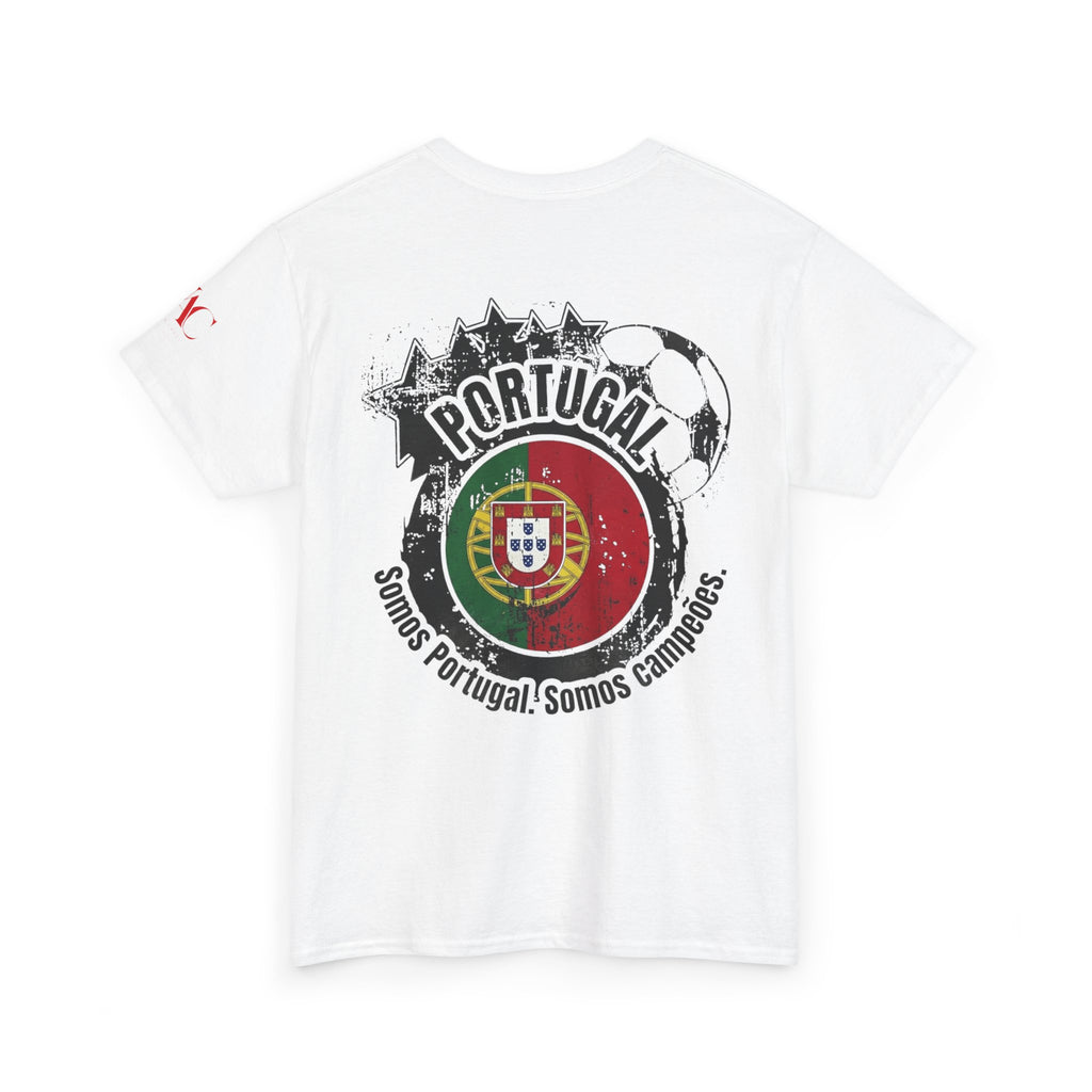 T-Shirt mit Portugal-Flagge im Pinselstrich-Design | T-Shirt mit Portugal-Fußballwappen