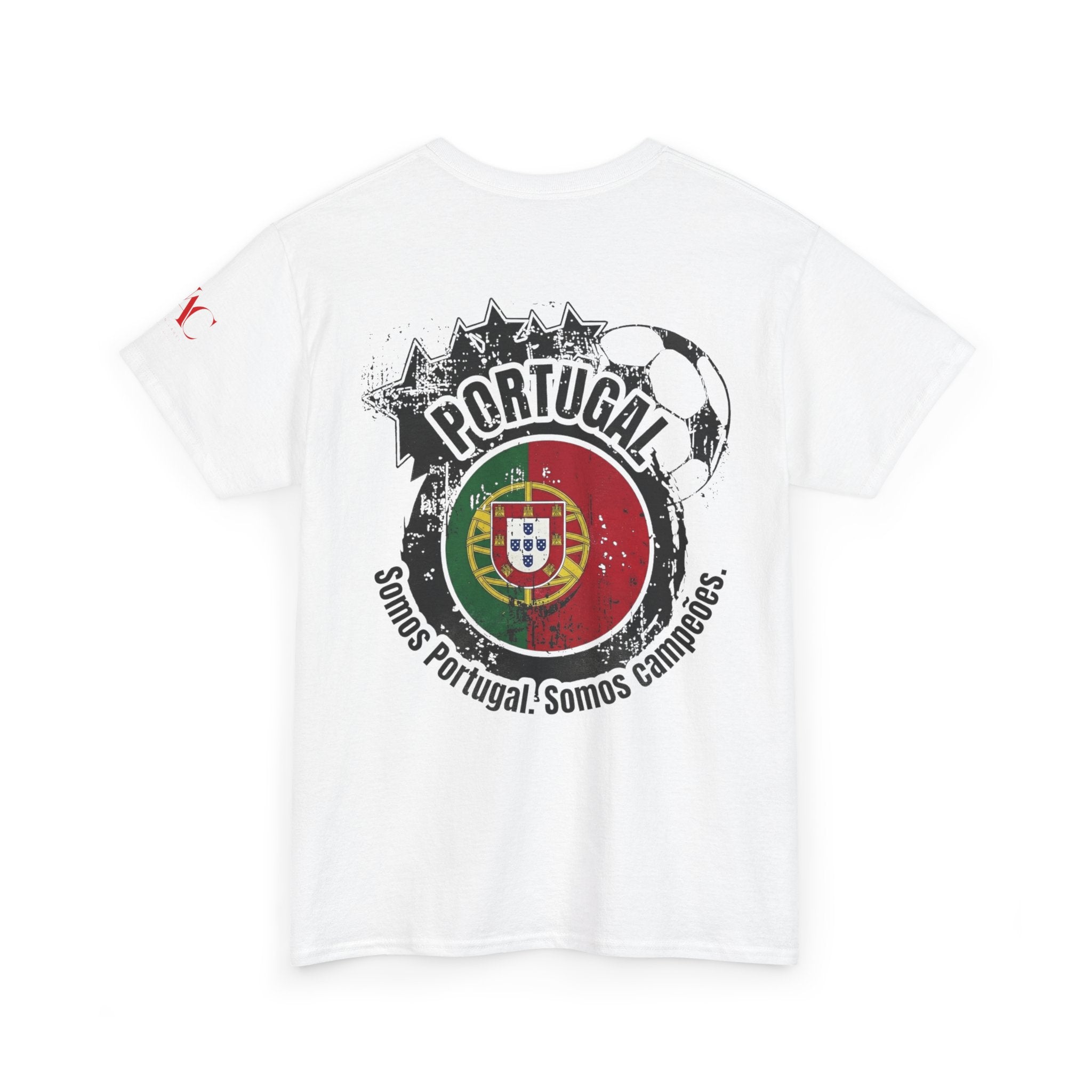 T-Shirt mit Portugal-Flagge im Pinselstrich-Design | T-Shirt mit Portugal-Fußballwappen