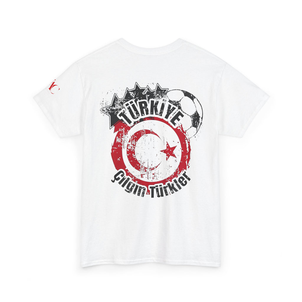 T-Shirt mit türkischer Flagge im Pinselstrich-Design | T-Shirt mit türkischem Fußball-Wappen