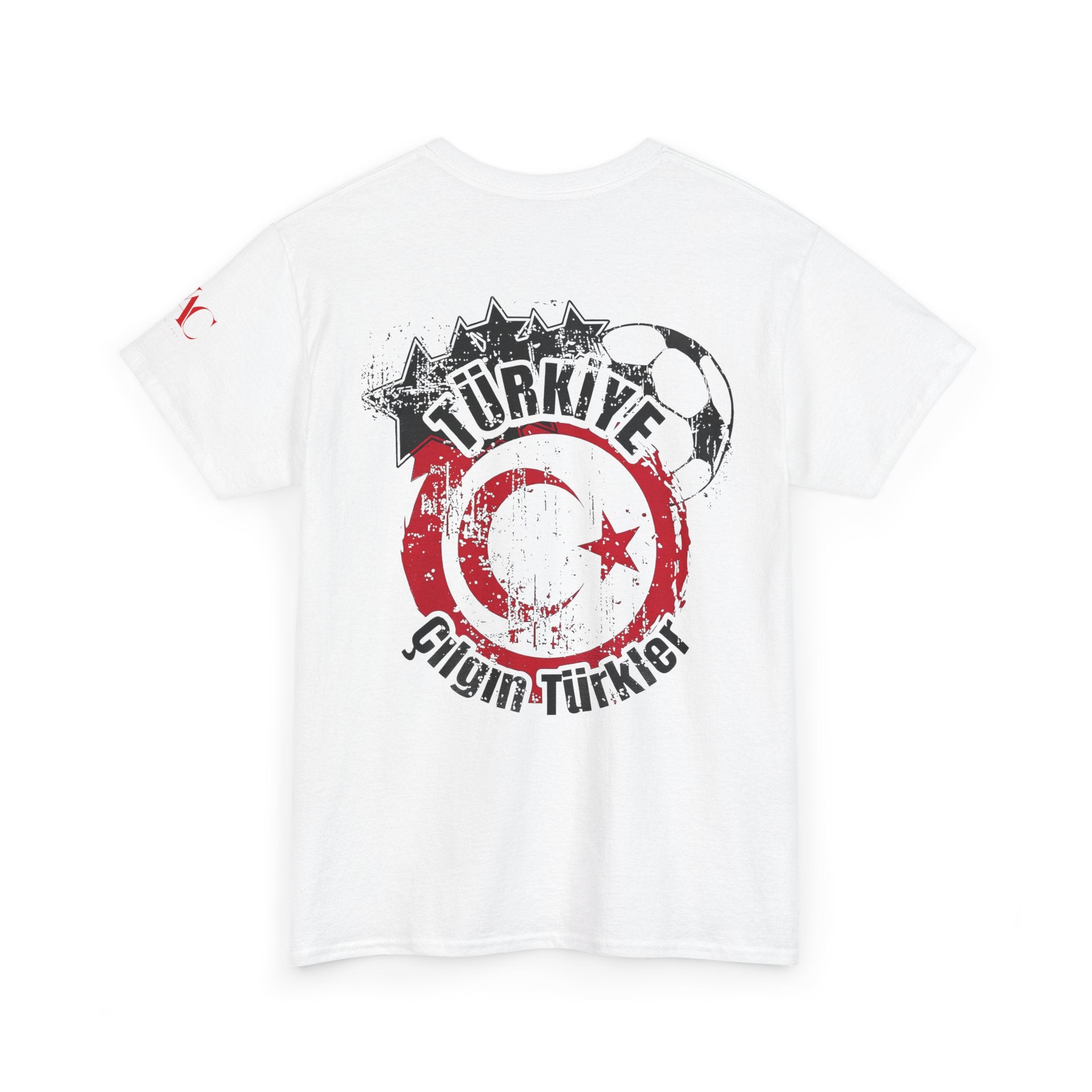 T-Shirt mit türkischer Flagge im Pinselstrich-Design | T-Shirt mit türkischem Fußball-Wappen