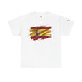 T-Shirt mit spanischer Flagge und Pinselstrich-Motiv | Fußball-Wappen Spaniens auf dem Rücken
