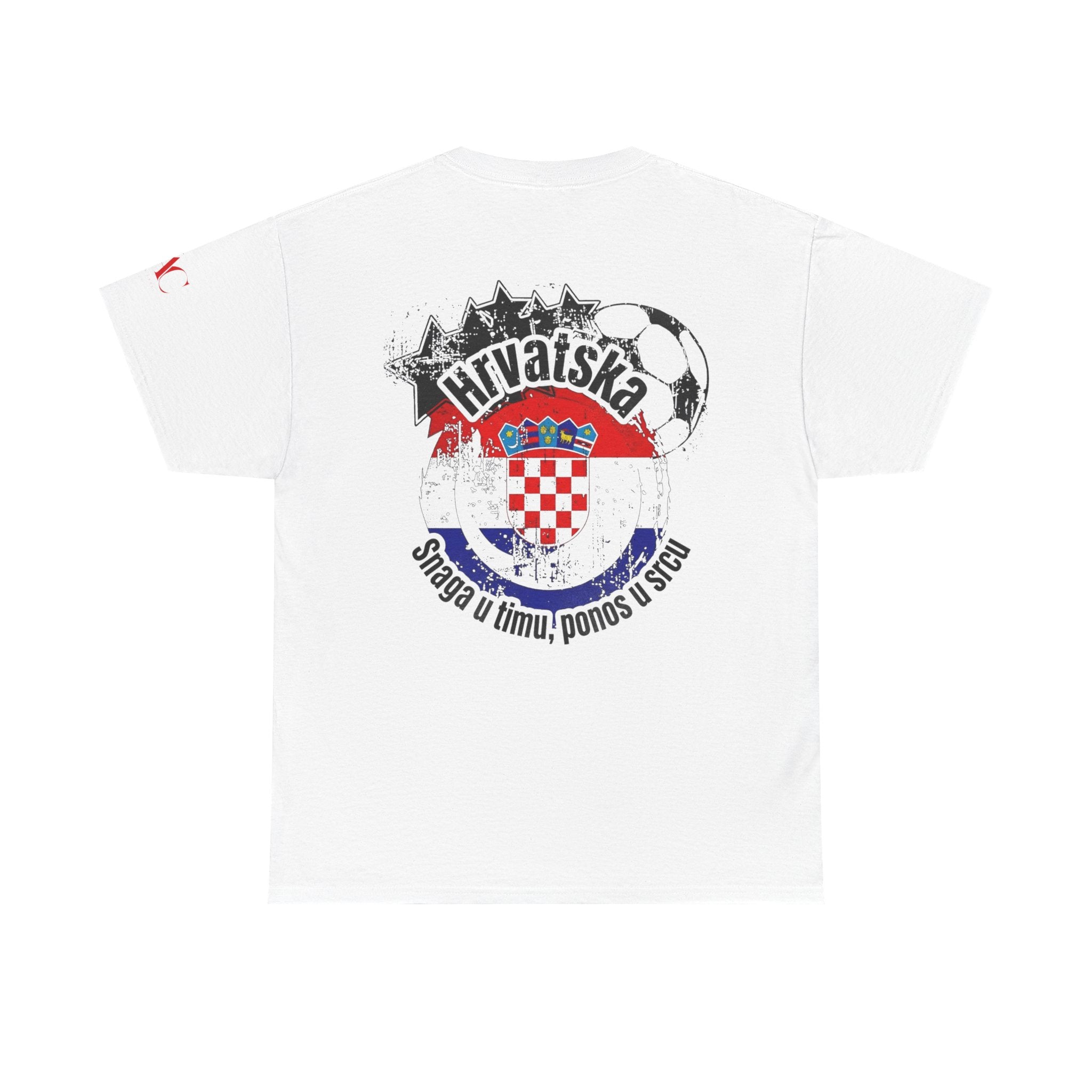 T-Shirt mit kroatischer Flagge im Pinselstrich-Design | Shirt mit kroatischem Fußball-Wappen
