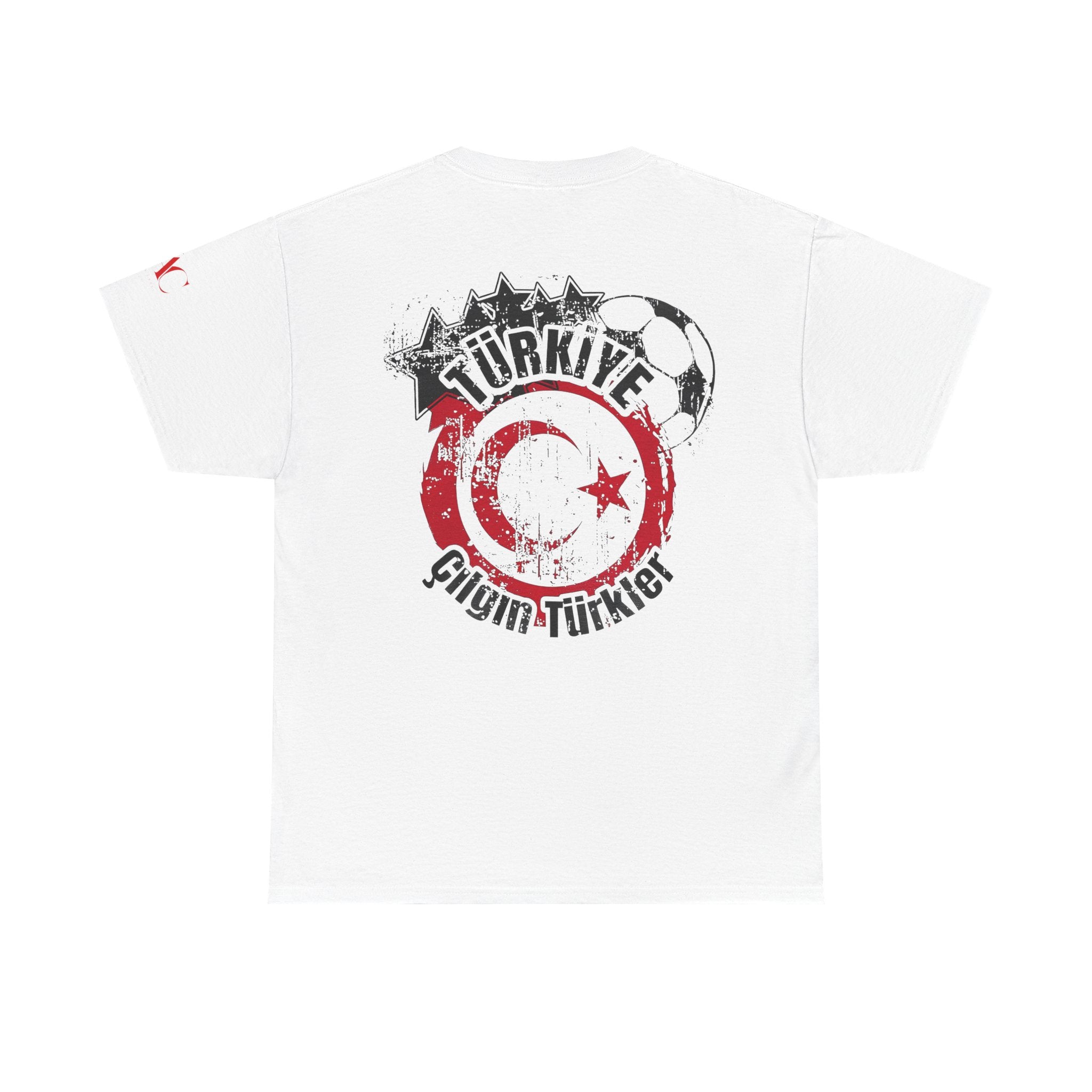 T-Shirt mit türkischer Flagge im Pinselstrich-Design | T-Shirt mit türkischem Fußball-Wappen
