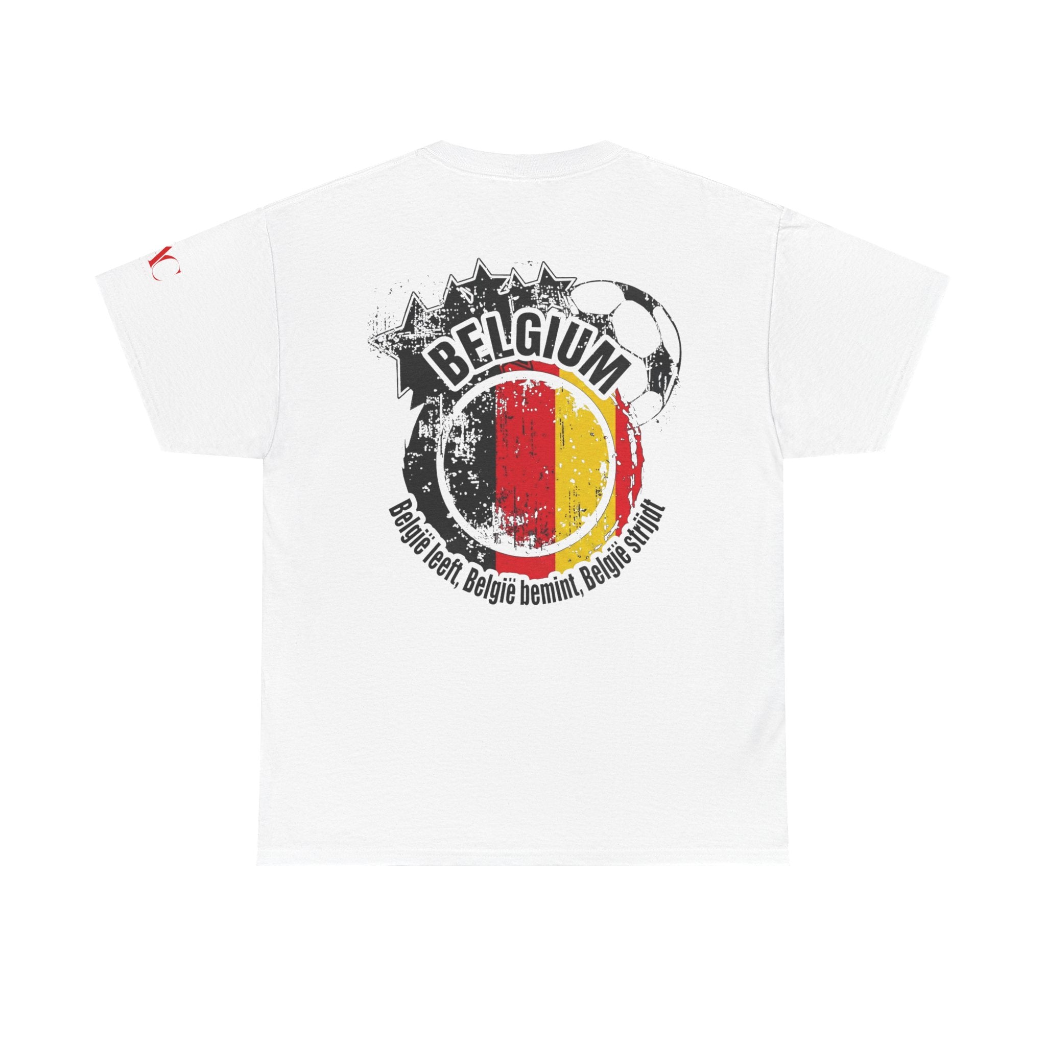 Belgium Flag Brushstroke Tee | Retro Belgium Soccer Crest T-Shirt