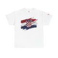 T-Shirt mit kroatischer Flagge im Pinselstrich-Design | Shirt mit kroatischem Fußball-Wappen