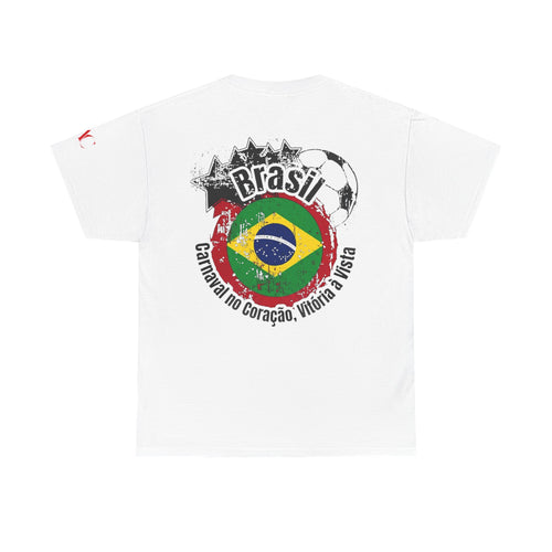 T-Shirt mit Brasilien-Flagge im Pinselstrich-Design | Grafik zu Karneval und Fußball in Brasilien